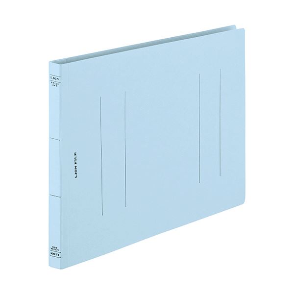 (まとめ) ライオン事務器 フラットファイル(環境)樹脂押え具 A4ヨコ 150枚収容 背幅18mm ライトブルー A-510KA4E 1セット(10冊) 【×...