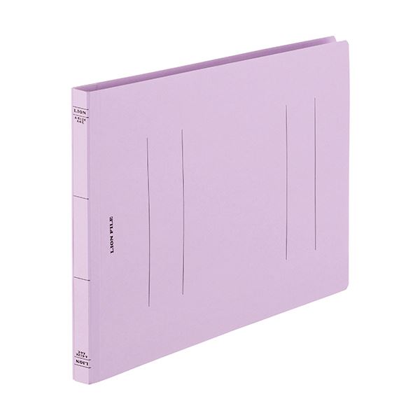 (まとめ) ライオン事務器 フラットファイル(環境)樹脂押え具 A4ヨコ 150枚収容 背幅18mm パープル A-512KA4E 1セット(10冊) 【×30...