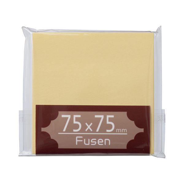 (まとめ) TANOSEE ふせん 75×75mm クリーム 1冊 【×50セット】 クリーム色の魅力が広がる 便利な普通粘着ふせん75×75mm、まとめて50...