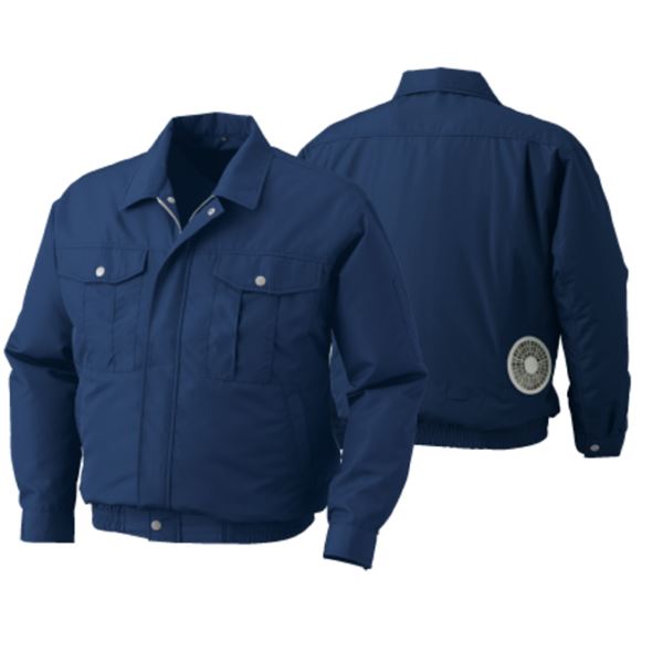 KU90540 空調服 R ポリエステル製長袖ブルゾン 服のみ ダークブルー S 青 作業現場での快