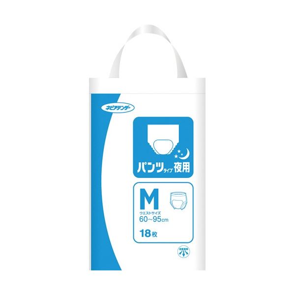 (まとめ) 王子ネピア ネピアテンダー パンツタイプ 夜用 M 1パック(18枚) 【×3セット】 夜の心配を解消 尿量に自信のある方におすすめ (まとめ) 快眠 安眠 パンツ 大容量 大型 Mサイズ 1パック(18枚) 【×3セット】