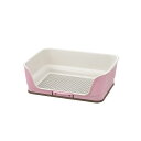 (まとめ)お掃除簡単ステップ壁付トイレ レギュラー ライトピンク (ペット用品) (×2セット) おしっこの跳ね飛びを抑える壁面付きトイレ お掃除もラクラク ペット用品 壁付トイレ レギュラーサイズ ライトピンク おしっこの飛び散りを防ぐ新設計 清潔で快適なトイレタイ(4)