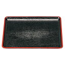 尺3 桐木目会席盆/トレー 【黒天朱】 397mm×309mm×16mm 日本製 国産 〔和食 レストラン 居酒屋 店舗 お店〕 日本の伝統美を楽しむ飲食店にぴ...