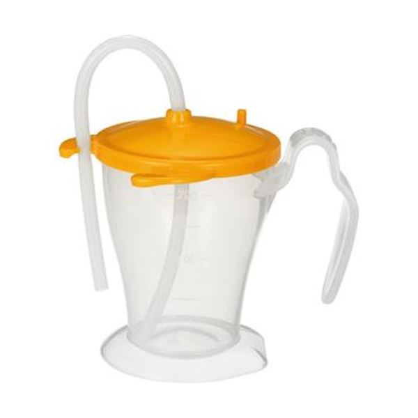 (まとめ)オオサキメディカル プラスハートベッド柵にも掛けられる ストローカップ オレンジ 250ml 1個【×20セット】 (まとめ)オオサキメディカル プラ...