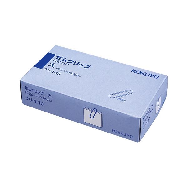 コクヨ ゼムクリップ 大 28mm クリ-1-10 1セット(約40000本:約1000本×40箱) しっかりと物を挟むことができる、頼れるゼムクリップ 大きさ...
