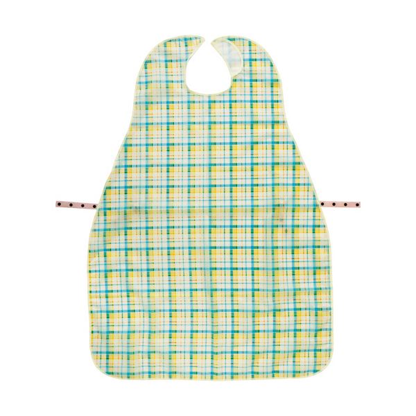 (まとめ)ピジョン ハビナース車いす・食卓いす用こぼさない食事エプロン チェック柄 1枚【×5セット】 食べこぼしによる座面の汚れを防止 車いす・食卓いす用こぼ...