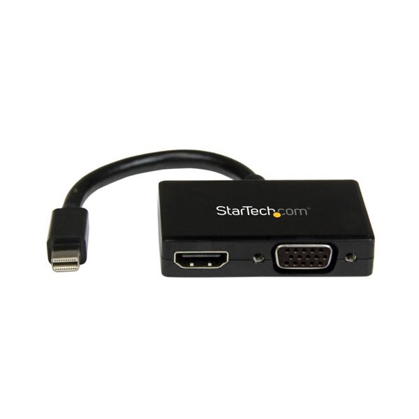 StarTech MiniDisplayPort接続トラベルA/Vアダプタ MDP2HDVGA 1台 ワンケーブル 配線 でWindowsやMacを接続 MiniDisplayPortからHDMIやVGAへ変換するStarTechの便利なトラベルアダプタ MDP2HDVGA