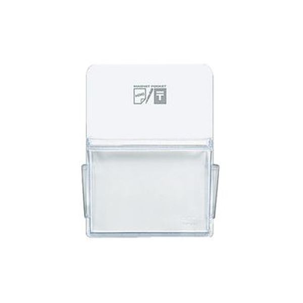 (まとめ)コクヨ マグネットポケット ハガキタテ165×120mm 白 マク-511NW 1セット(6個)【×5セット】 マグネットで金属面に取り付け、書類を整...