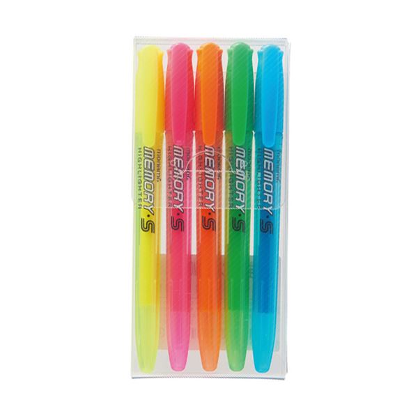 (まとめ) モナミ 蛍光ペン MEMORY・SHIGHLIGHTER 5色セット（黄・桃・橙・緑・水色） 18444 1パック 【×50セット】 思い出を照らし出し、目に焼き付ける、特別な瞬間を彩る5色セット 50セットでお得にGET 仕事や学校、アートに最適な蛍光ペン、MEMORY・SHIGHLIGHTER 輝き
