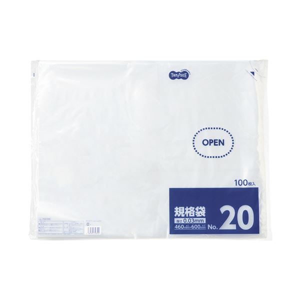 (まとめ)TANOSEE 規格袋 20号0.03×460×600mm 1パック(100枚)【×10セット】 驚異の0.03mm超薄透明袋 大容量 大型 20号サ...