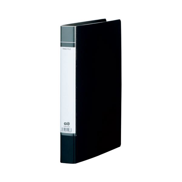 (まとめ) TANOSEE Oリングファイル(貼り表紙) A4タテ 2穴 200枚収容 背幅40mm 黒 1セット(20冊) 【×5セット】 収納力満点 便利な...