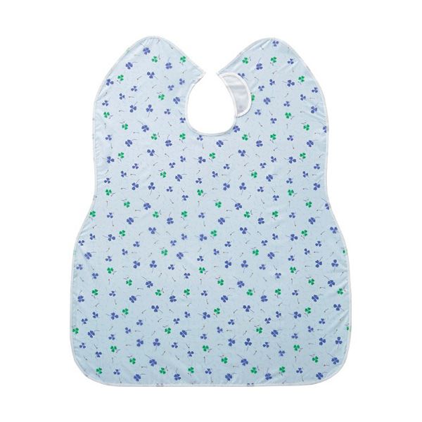 (まとめ)ピジョン 肩までおおえる食事エプロン クローバー 青 1枚【×5セット】 汚れを完全にシャットアウト 肩から足元までカバーする至高の食事エプロン テー...