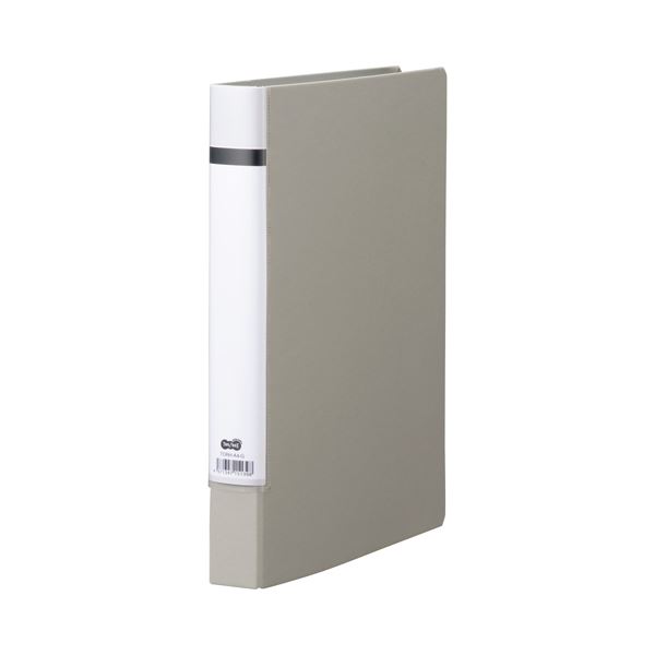 (まとめ) TANOSEE Oリングファイル(貼り表紙) A4タテ 2穴 200枚収容 背幅40mm グレー 1セット(20冊) 【×5セット】 収納力満点 便...