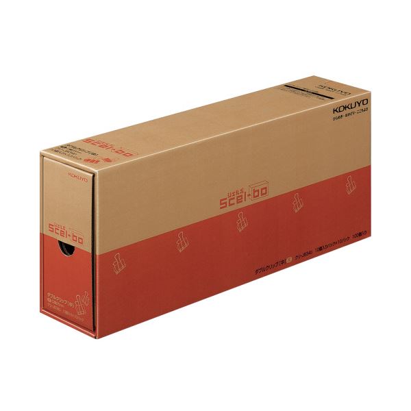 (まとめ)コクヨ ダブルクリップ(Scel-bo)業務パック 中 口幅25mm 黒 クリ-JB34D 1パック(100個:10個×10箱)【×2セット】 収納に...
