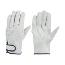 (まとめ) 東和コーポレーション 豚革 クレスト マジックテープ付 L ホワイト 486-L 1双 【×5セット】 白 手に馴染む至高の豚革手袋 耐摩耗性抜群で...