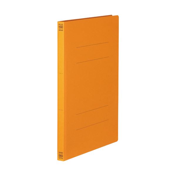 (まとめ) プラス フラットファイル 樹脂とじ具A4タテ 150枚収容 背幅18mm オレンジ No.021N 1セット(10冊) 【×30セット】 簡単にゴミ...