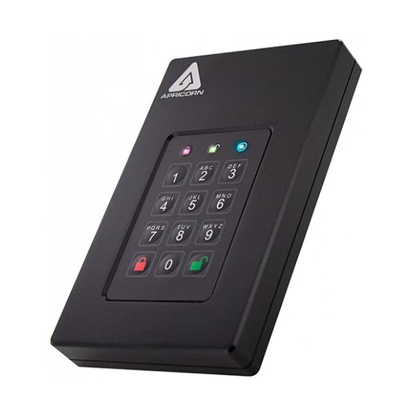 Apricorn AegisFortress L3 暗証番号対応ポータブルHDD 2TB AFL3-2TB 1台 データを守る最強の盾 暗証番号で安心 安全 のデータ保護 Apricorn AegisFortress L3 2TBポータブルHDD
