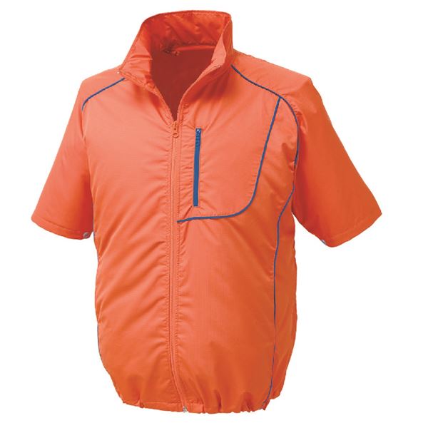 KU91720 空調服 R ポリエステル製半袖ブルゾン 服のみ オレンジ×ネイビー 5L 快適な作業環境を提供する..