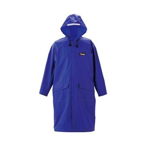 (まとめ)川西工業 防水レインパーカーロイヤルブルー フリーサイズ #3535 1着【×5セット】 青 雨の日にさっと羽織れる、水を弾くレインパーカー アウトド...