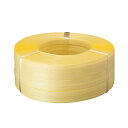 (まとめ)TANOSEE PPバンド 手締め用 15mm×500m 黄色 1セット(5巻) 【×3セット】 手締めに最適 黄色の500m小巻タイプ 丈夫なPPバ...