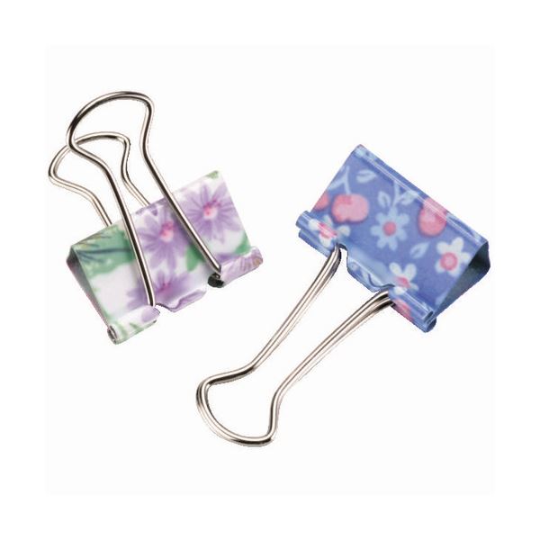 (まとめ) ソニック 花柄ダブルクリップ 中口幅25mm GP-471 1パック(10個) 【×30セット】 華麗な花模様がデスク (テーブル 机) を彩る 2...