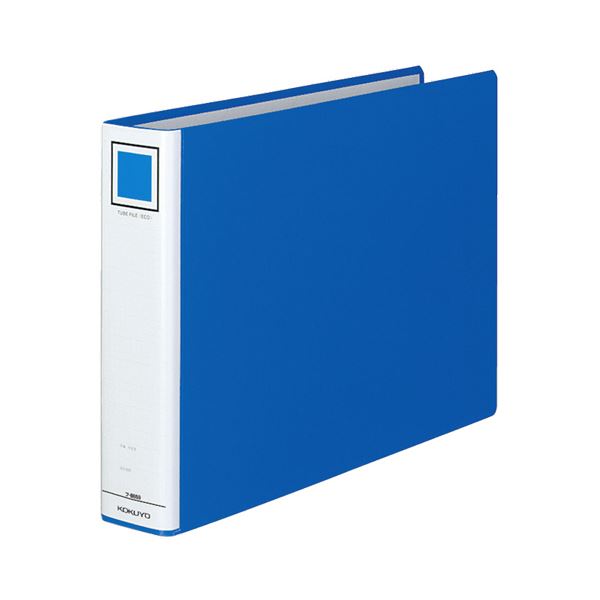 (まとめ)コクヨ チューブファイル(エコ) 片開きB4ヨコ 500枚収容 50mmとじ 背幅65mm 青 フ-E659B 1セット(8冊)【×3セット】 青い海...
