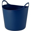 ランドリーバスケット/洗濯かご 【26L ネイビー 3個セット】 39×38×41cm ハンドル付き アルゴ L 〔脱衣所 洗面所〕 アウトドアにも最適 便利な...