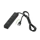 (まとめ) バッファロー 2/3ピン式電源タップ 4+4個口タイプ 雷サージ防止/集中スイッチ付 2m ブラック BSTAPSDC820BK 1個 【×5セット...