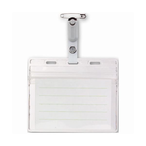 (まとめ) ソニック タッグ名札 大 チャックタイプソフト クリップ付 NF-659 1パック(10個) 【×10セット】 2つの便利さを兼ね備えた、安全ピンと...