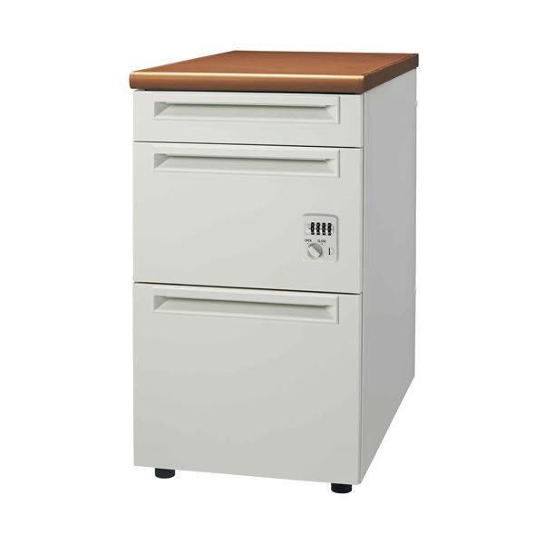 プラス 脇机 テーブル 3段ダイヤル錠UJ-047D-D3D T2/W4引出D 収納力抜群 便利な3段引き出し付きデスクユニット セキュリティも万全のダイヤル錠...