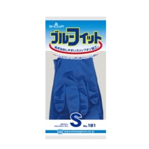 〔まとめ〕 ショーワグローブ ゴム手袋 ブルーフィット Sサイズ 181 〔×30セット〕 使い捨て手袋 使いきり手袋 青 手袋の革命 驚異のフィット感 ショーワグローブ ブルーフィット Sサイズ 181【×30セット】 青