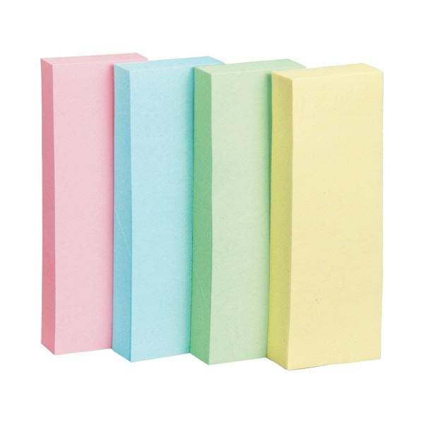(まとめ)TANOSEE ふせん 75×25mm 4色混色 1パック(20冊)【×3セット】 多用途に活躍 便利な付箋セット 手帳やノート、コピー用紙に最適 色...