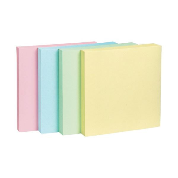 (まとめ)TANOSEE ふせん 75×75mm 4色混色 1パック(10冊)【×3セット】 多用途に活躍 手帳やノートに最適 色とりどりの魅力 TANOSEE...