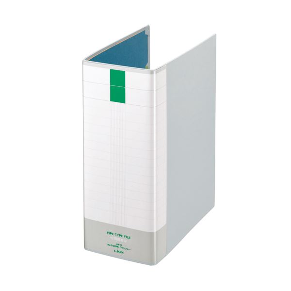 (まとめ)ライオン事務器 パイプ式ファイル(環境)両開き A4タテ 1000枚収容 100mmとじ 背幅121mm ライトグレー No.7103RK1セット(1...