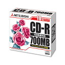 (まとめ) 三菱ケミカルメディア データ用CD-R700MB 48倍速 ホワイトプリンタブル スリムケース SR80PP10 1パック(10枚) 【×10セット...