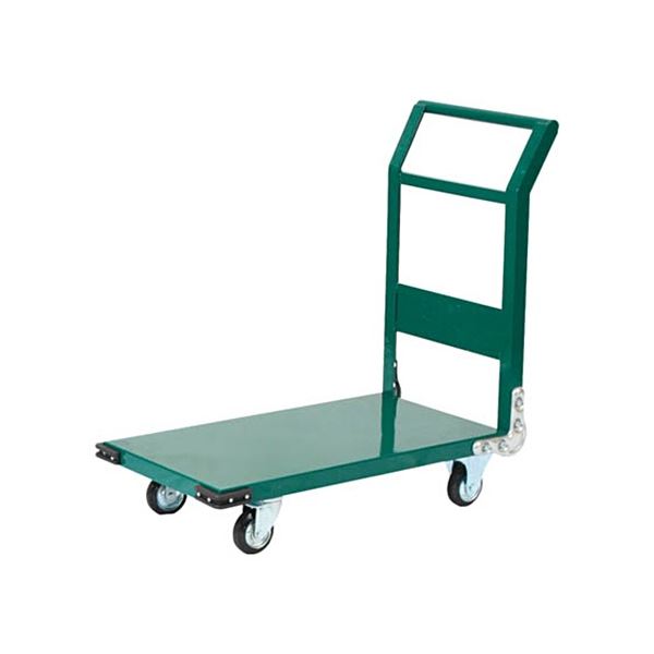TRUSCO 鋼鉄製 運搬車 1200×750mm φ200 プレス車 緑 SH-1N-GN 1台 完成品 安全性抜群の頼れる運搬車 頑..