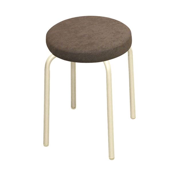 スタッキングチェア (イス 椅子) 【同色4脚セット ブラウン×ミルキーホワイト】 幅305mm 日本製 国産 金属 スチール パイプ 白 茶 スペース節約 日本製スチールパイプのスタッキングチェア【ブラウン×ミルキーホワイト】4脚セット コンパクトな幅305mmで収納も楽々 積み