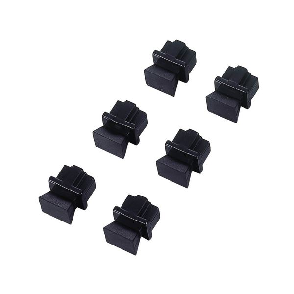 (まとめ) ほこりカバー RJ45用ブラック LD-DUSTBK6 1箱(6個)【×10セット】 黒 LANの空きポートに取り付けることで、HUBやパソコン PC をほこりから守る のRJ45用ブラックほこりカバー、1箱に6個入り×10セット 黒
