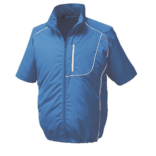 KU91720 空調服 R ポリエステル製半袖ブルゾン 服のみ ブルー×ホワイト M 白 青 快適な作業環境を提供..