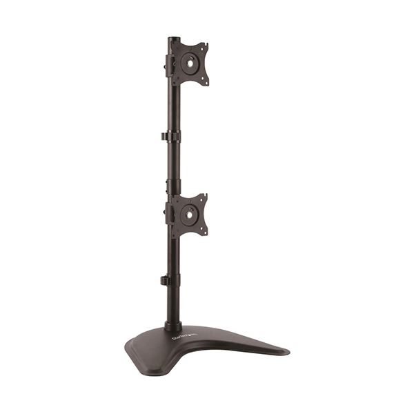 StarTech.com 縦型2面液晶モニタースタンド（縦型配置タイプ） VESA規格対応 最大27型モニタ2台対応 最大荷重10kg ARMBARDUOV 1台 デスクスペースを最大限に活用 2台のモニタを縦型配置でスタイリッシュにマウント VESA規格対応で最大27型のモニタ2台に対応 最大荷重10kg