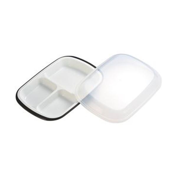 (まとめ)小森樹脂 フタ付ランチプレート「楽弁」角型 濃茶 1個【×10セット】 簡単に盛りつけられる フタ不要の便利なランチプレート (まとめ)角型濃茶1個×...