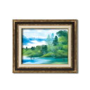 〔 額装品 〕 世界の名画 ダークブラウンアンティーク レトロ ヴィンテージ 額 F6 福田栄光「彩色山水」 フレーム 額縁 額 茶 幻想的なダークブラウンのア...