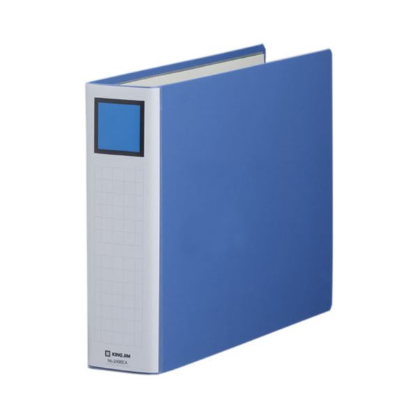 (まとめ) キングファイル スーパードッチ(脱・着)イージー B4ヨコ 600枚収容 背幅76mm 青 2496EA 1冊 【×30セット】 便利な収納力 B4...
