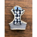 Pet Harness(ペットハーネス)リード付き S ブルー×チェック 青 ブルー×チェック柄のリード付きペットハーネスSサイズ - ペットの安全と快適さを追...