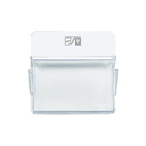 (まとめ)コクヨ マグネットポケット ハガキヨコ165×165mm 白 マク-510NW 1セット(6個)【×3セット】 磁力で金属面に取り付け、大切な書類を収...