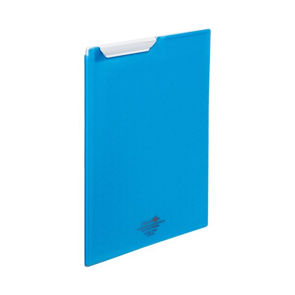 (まとめ) リヒトラブ AQUA DROPsクリップファイル A4 青 F-5067-8 1枚 【×30セット】 ペンを走らせても紙がズレない 立ったままでもス...