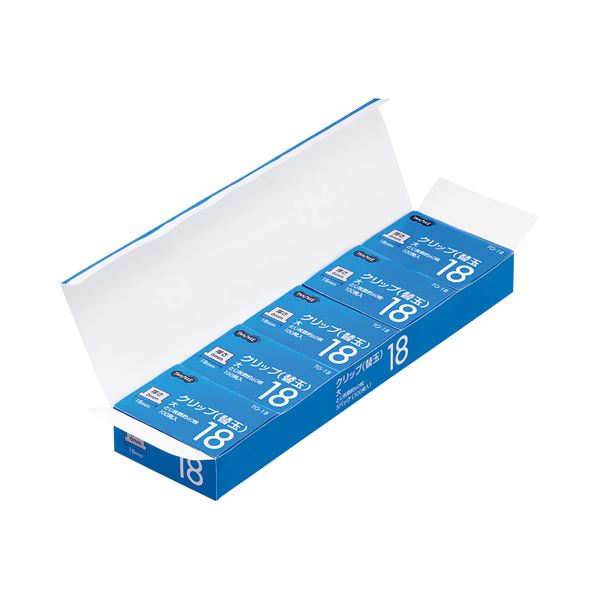 (まとめ) TANOSEE 替玉クリップ 大 1セット(500発:100発×5箱) 【×5セット】 オフィス 事務用 ユースの便利なアイテム パワフルなクリップ...