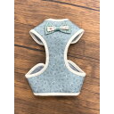 Pet Harness(ペットハーネス)リード付き S グレー×ボタニカル 自然の美しさを纏う、ペットとの共に歩む新たな旅