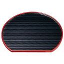 尺3 乱引半月盆/トレー 【黒渕天朱】 390mm×345mm×11mm 日本製 国産 〔和食 レストラン 居酒屋 店舗 お店〕 和の味わいを極める、飲食店にも...
