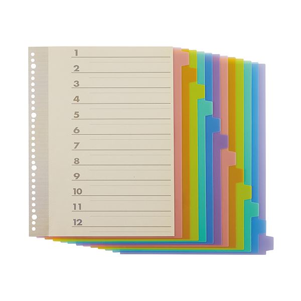 (まとめ) TANOSEE インデックス(PP)A4タテ 2・4・30穴 12山1組 1パック 【×30セット】 鮮やかで高い耐久性 頑丈 なリサイクルポリプロピレン製のクリアインデックス A4サイズ縦型、2・4・30穴、12山1組、1パックで30セット